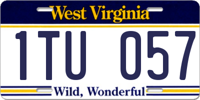 WV license plate 1TU057