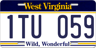WV license plate 1TU059
