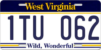 WV license plate 1TU062