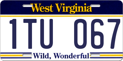 WV license plate 1TU067