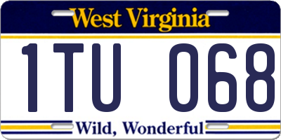 WV license plate 1TU068