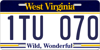 WV license plate 1TU070
