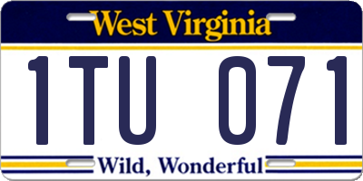 WV license plate 1TU071