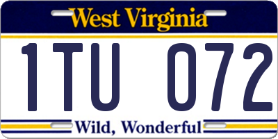WV license plate 1TU072