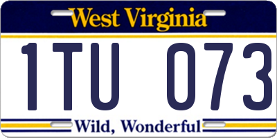 WV license plate 1TU073
