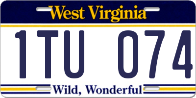 WV license plate 1TU074