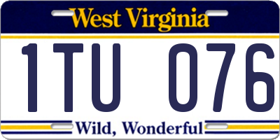 WV license plate 1TU076