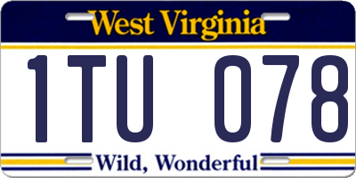 WV license plate 1TU078