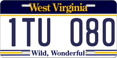 WV license plate 1TU080