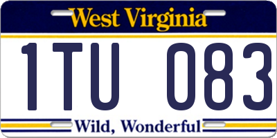WV license plate 1TU083