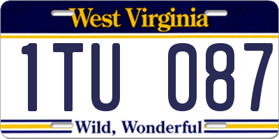 WV license plate 1TU087