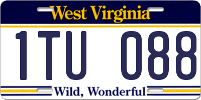 WV license plate 1TU088