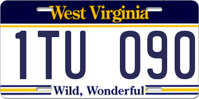 WV license plate 1TU090