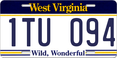 WV license plate 1TU094