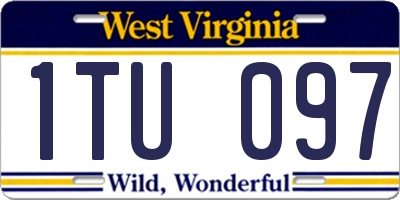 WV license plate 1TU097