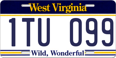 WV license plate 1TU099