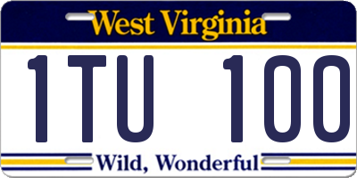 WV license plate 1TU100