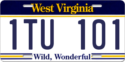 WV license plate 1TU101