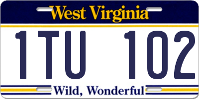 WV license plate 1TU102