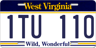 WV license plate 1TU110