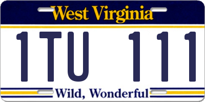 WV license plate 1TU111