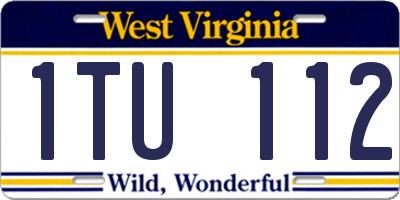 WV license plate 1TU112