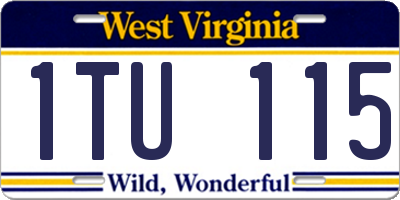 WV license plate 1TU115