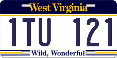 WV license plate 1TU121
