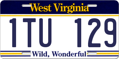WV license plate 1TU129