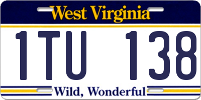 WV license plate 1TU138