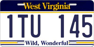 WV license plate 1TU145