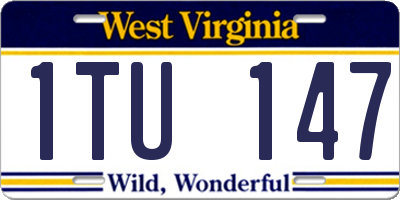 WV license plate 1TU147