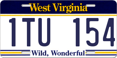 WV license plate 1TU154