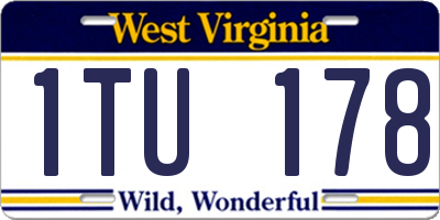 WV license plate 1TU178