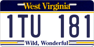 WV license plate 1TU181