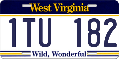 WV license plate 1TU182