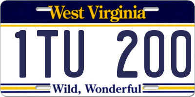 WV license plate 1TU200