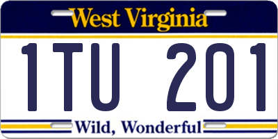WV license plate 1TU201