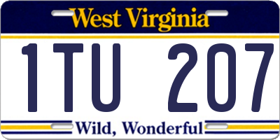 WV license plate 1TU207