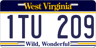 WV license plate 1TU209