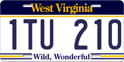WV license plate 1TU210