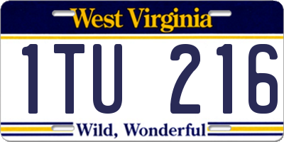 WV license plate 1TU216