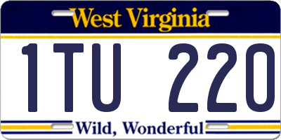 WV license plate 1TU220