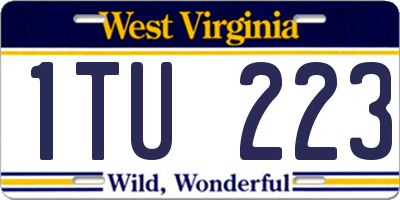WV license plate 1TU223