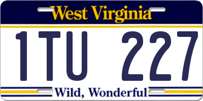 WV license plate 1TU227