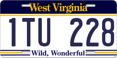 WV license plate 1TU228