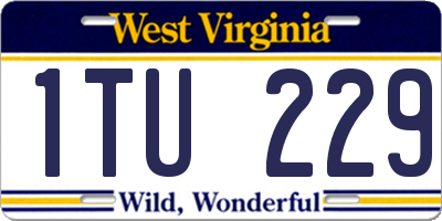 WV license plate 1TU229