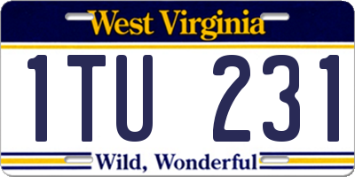 WV license plate 1TU231