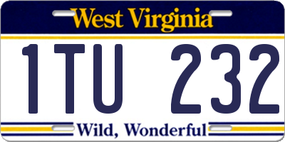 WV license plate 1TU232