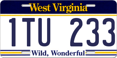 WV license plate 1TU233